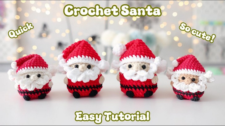 How to Crochet Mini Santa Plushies for Christmas