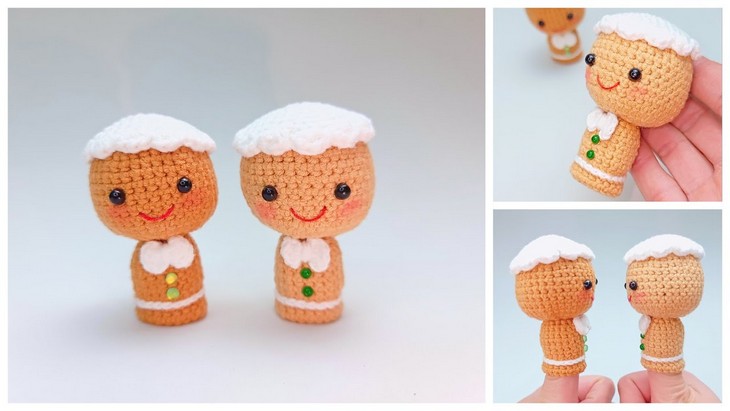 How to Crochet Gingerbread Man Christmas Puppet Doll