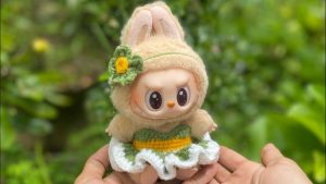 Crochet Labubu Flower Headband And 2 Dresses (Daisy & Tulip Version)