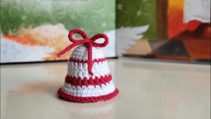 How to Crochet Christmas Bell Ornament with Stripes for Gifting