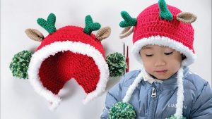 How to Crochet Cute Reindeer Hat for Christmas (In Any Size)