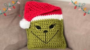 How to Crochet Grinch Cushion Cover for Christmas