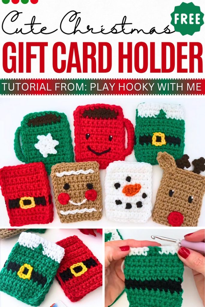 Crochet 7 Christmas Gift Card Holders (Santa, Reindeer & More)