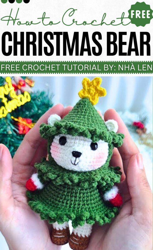 Crochet Amigurumi Bear Cosplay Christmas Tree - Crochet Christmas Ornaments (4)