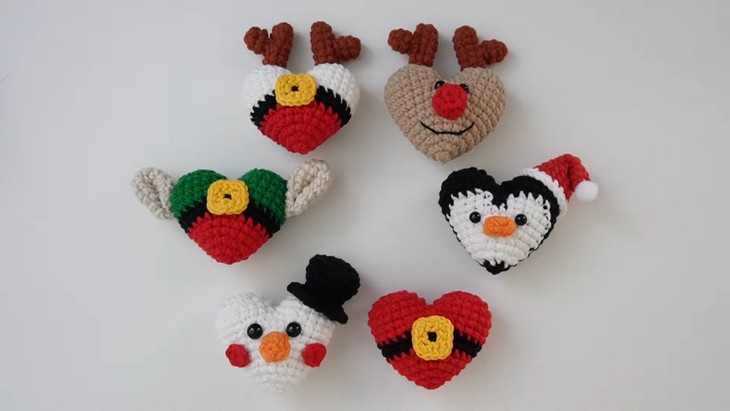 Crochet Christmas Ornament Heart Tutorial (1)