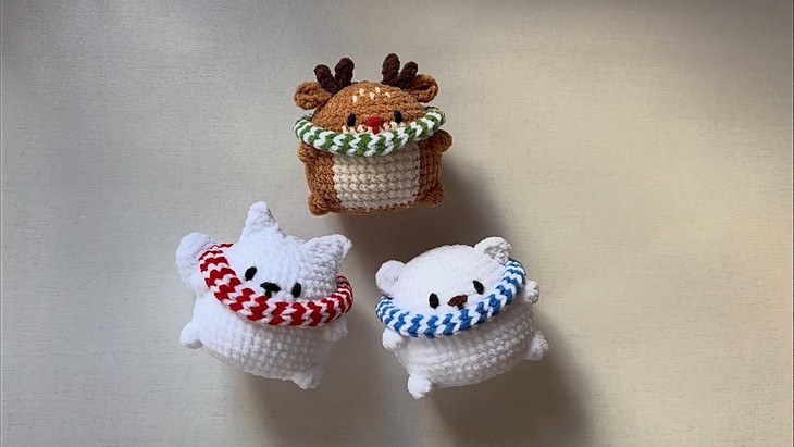 Crochet Chubby Winter Animals _ LOW SEW _ Quick and Easy 3 in 1 Tutorial (4)