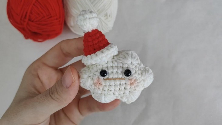 Crochet Mini Christmas Cloud Ornament