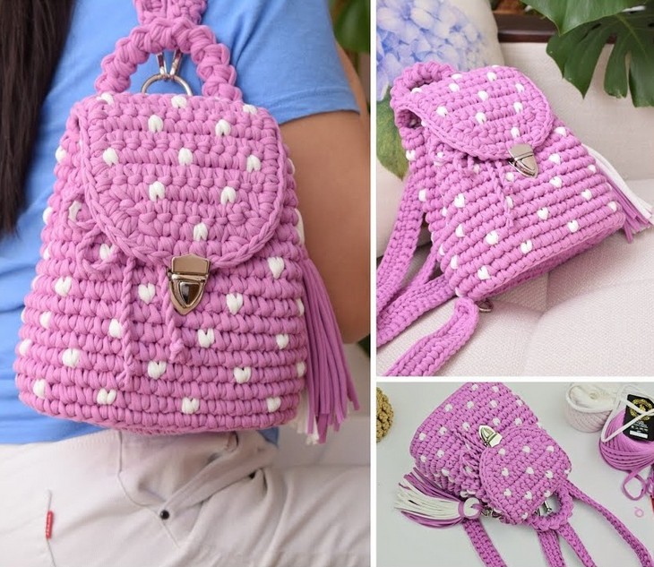 Crochet Simple backpack With T Shirt Yarn (1)