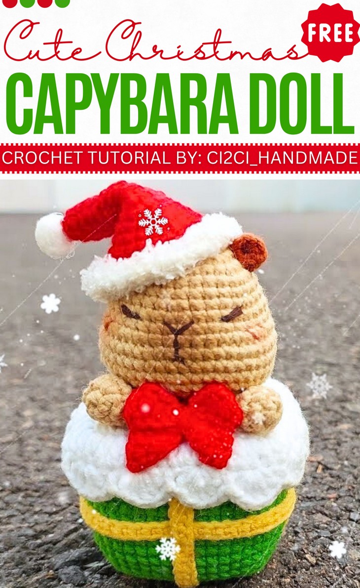 Cute Christmas Capybara Doll Amigurumi Tutorial (1)