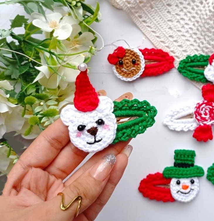 Cute Christmas Hair Clips Easiet 9 in 1 Tutorial (6)
