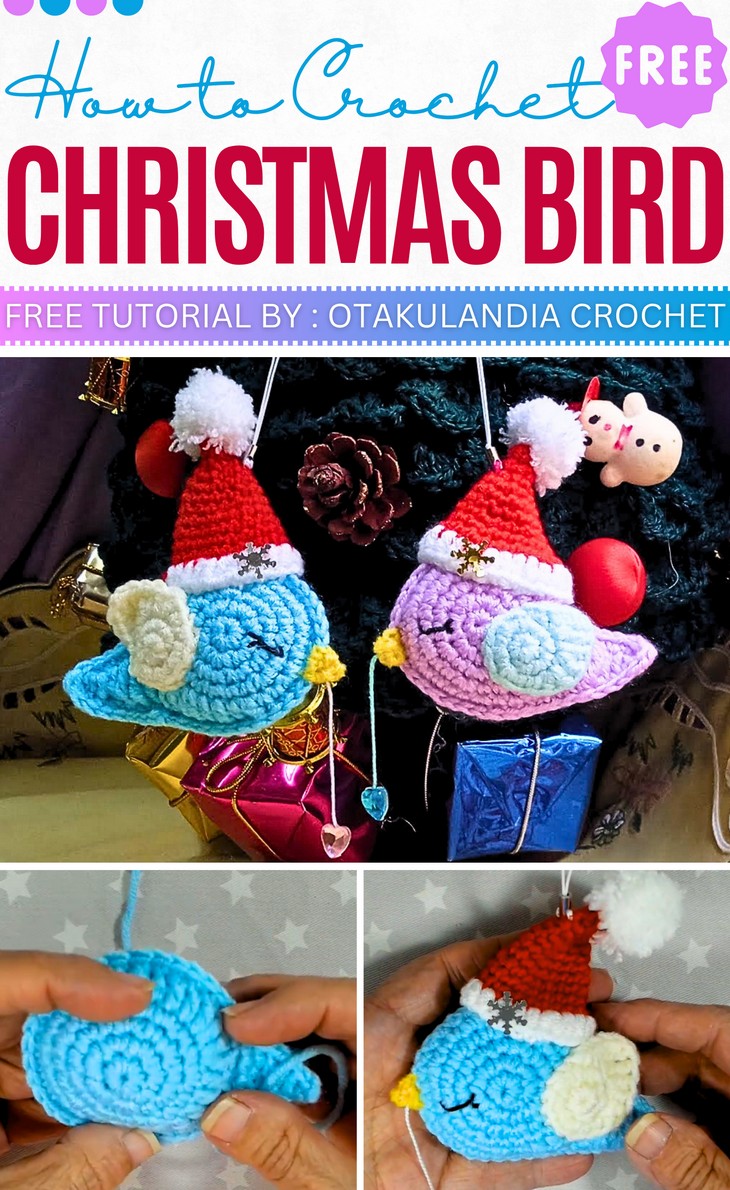 How to Crochet Christmas Bird Ornament (1)