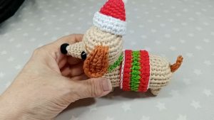 How to Crochet Christmas Dog Amigurumi with Santa Hat