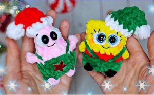 How to Crochet Christmas Dolls From Sponge bob Square Pants (1)