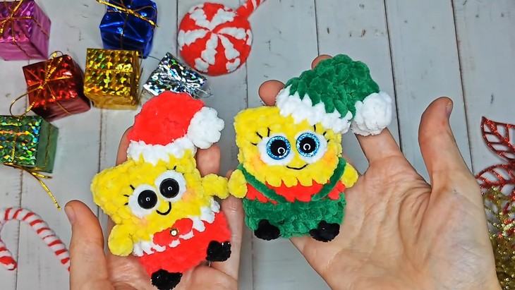 How to Crochet Christmas Dolls From Sponge bob Square Pants (4)