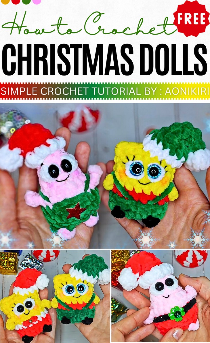 How to Crochet Christmas Dolls From Sponge bob Square Pants (5)