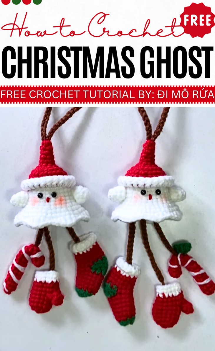 How to Crochet Christmas Ghost ornament (1)