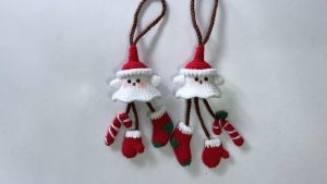 How to Crochet Christmas Ghost Ornament with Hanging Charms