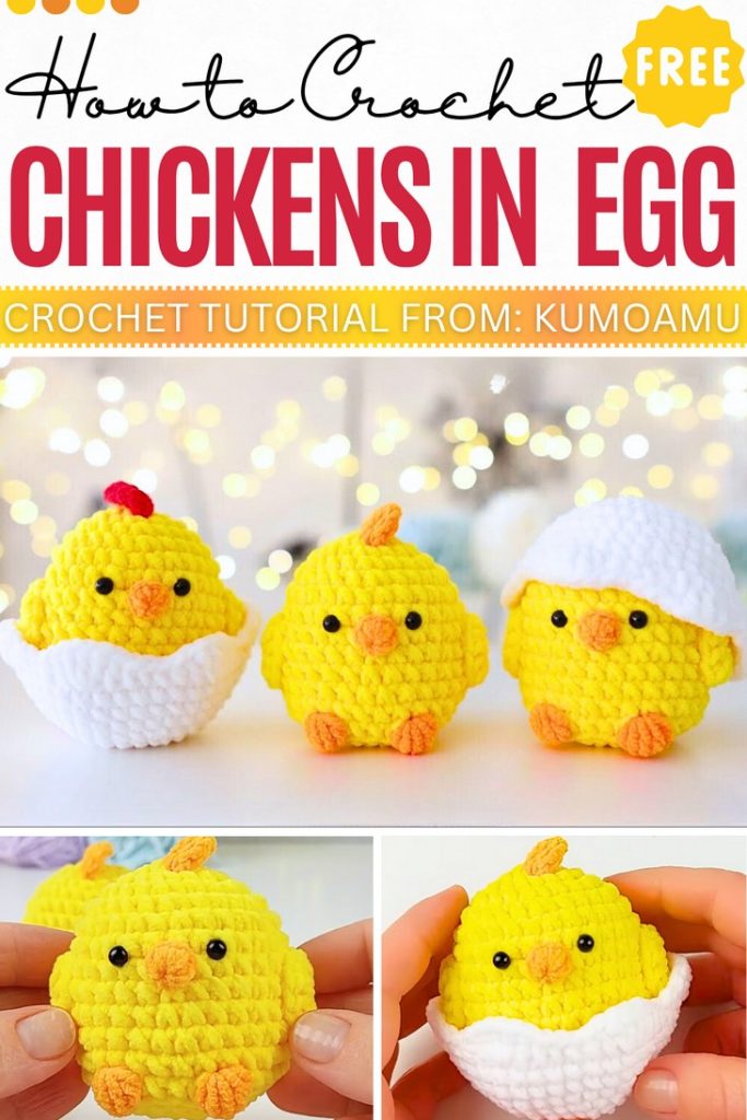 How to Crochet Kawaii Chicken in an Egg Shell !Easy Step-by-Step Crochet Tutorial for Beginners! (4)