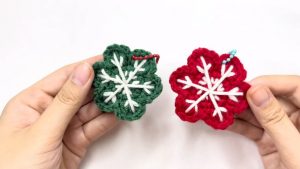 How to Crochet Mini Snowflake Keychain (Tutorial for Beginners)