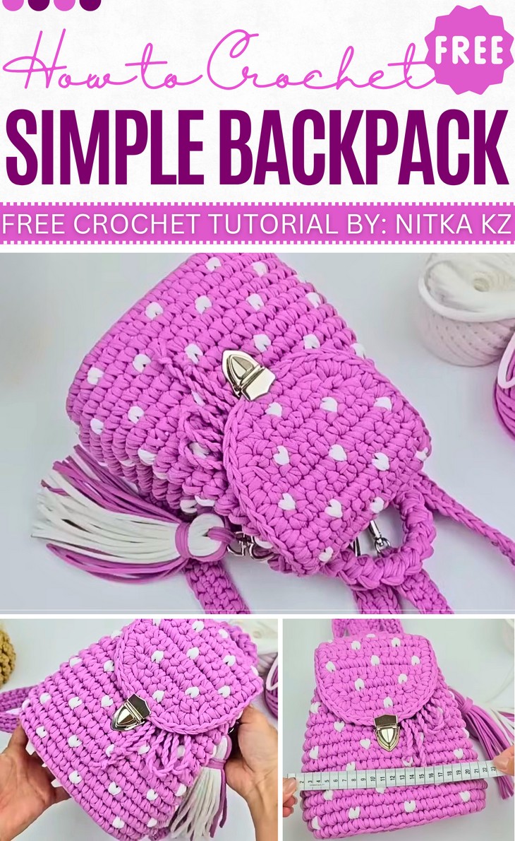 How to Crochet Simple backpack With T Shirt Yarn (1)