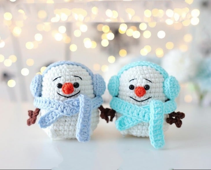 How to Crochet Kawaii Snowman Amigurumi for Winter