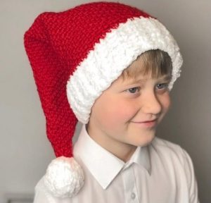 How to Crochet Santa Christmas Hat for Kids