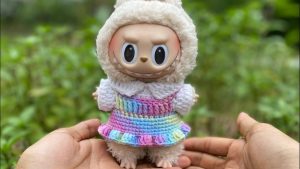 How to Crochet Colorful Labubu Outfit Overalls for Girls