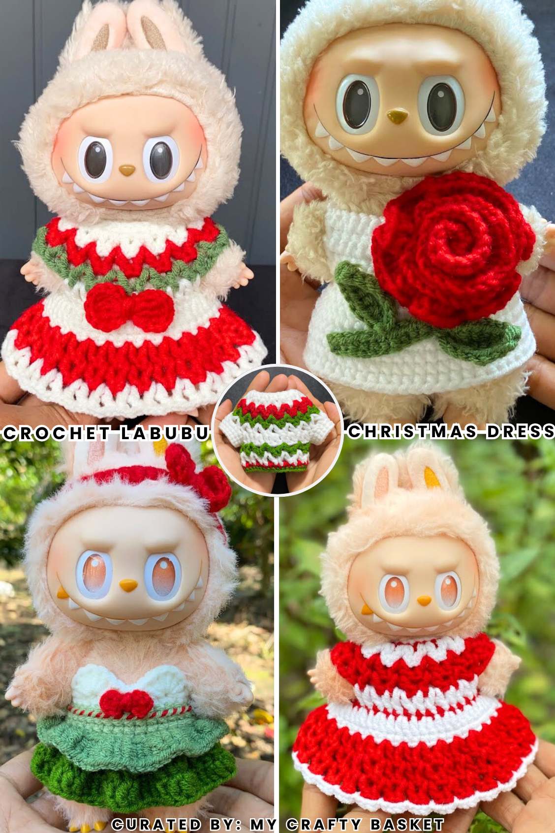 CROCHET LABUBU CHRISTMAS DRESS Patterns