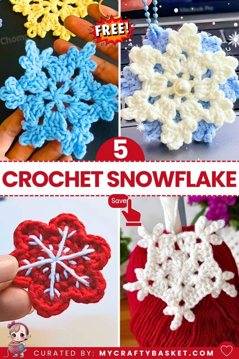 5 Free Crochet Snowflake Ornament Patterns – My Crafty Basket