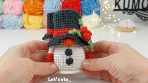How to Crochet Christmas Snowman Gnome (Low-Sew & Quick)