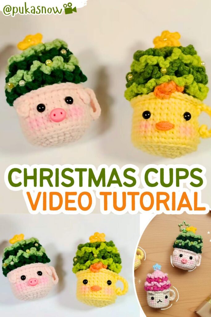 Crochet Christmas Tree Cups