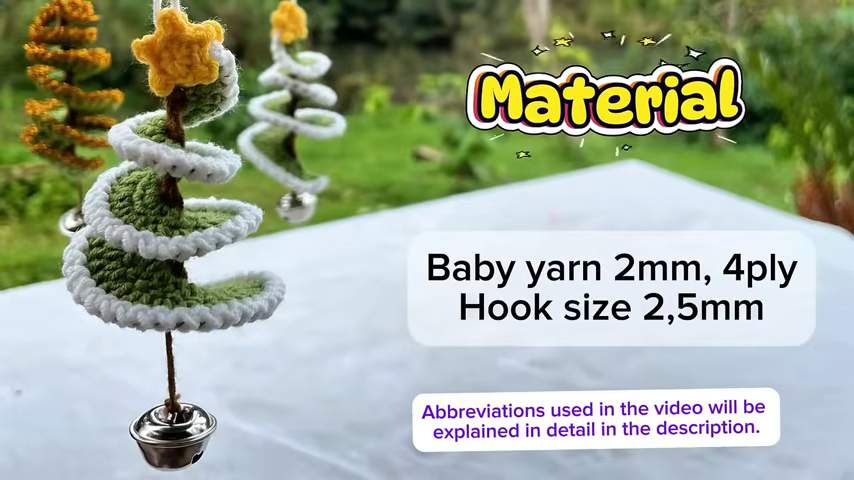 Crochet Christmas Tree Wind Spinner materials