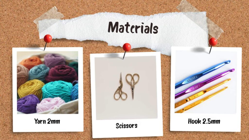 Crochet Christmas Tree materials