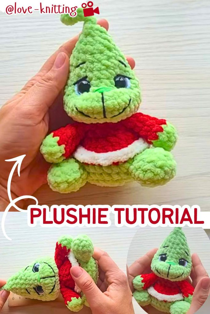 Crochet Grinch Christmas Plushie 