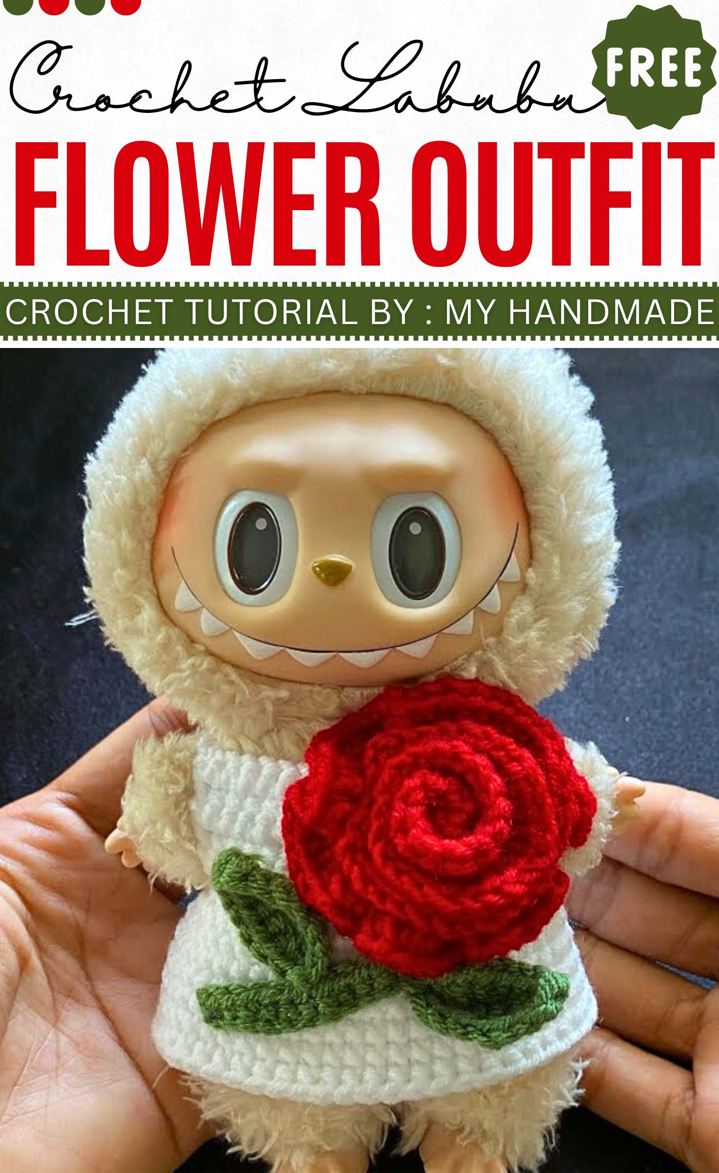 Crochet Labubu Flower Outfit