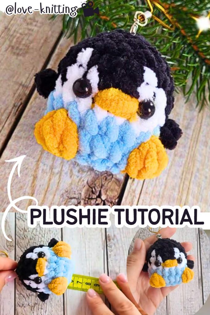 Crochet Penguin Christmas Plushie 
