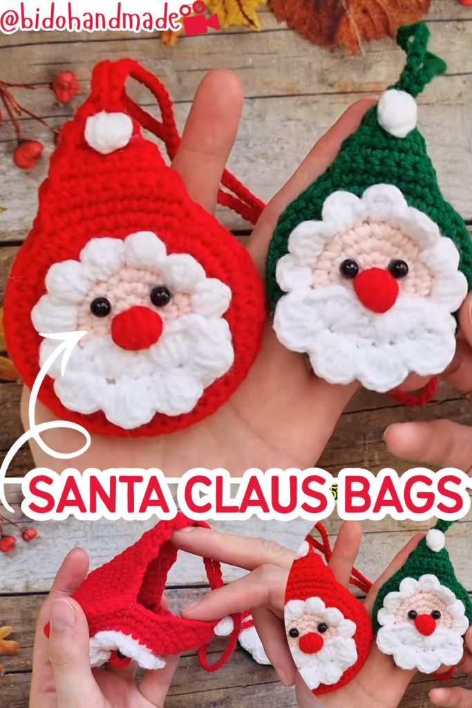 Crochet Santa Pouch and Bag Charm 