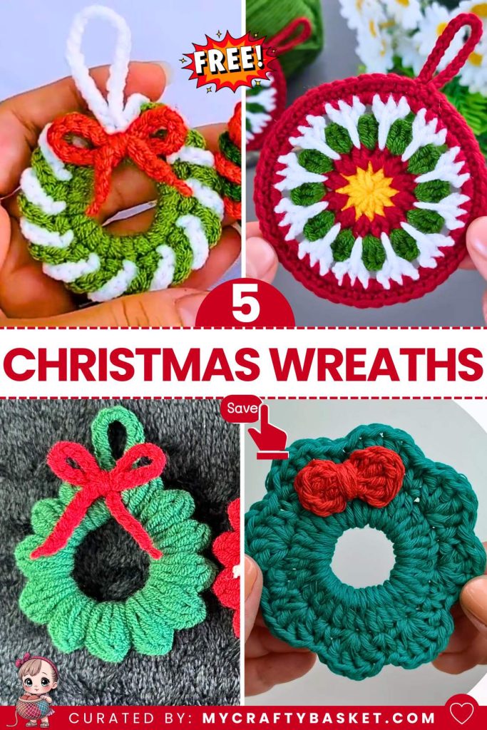 HOW to crochet 5 christmas wreaths