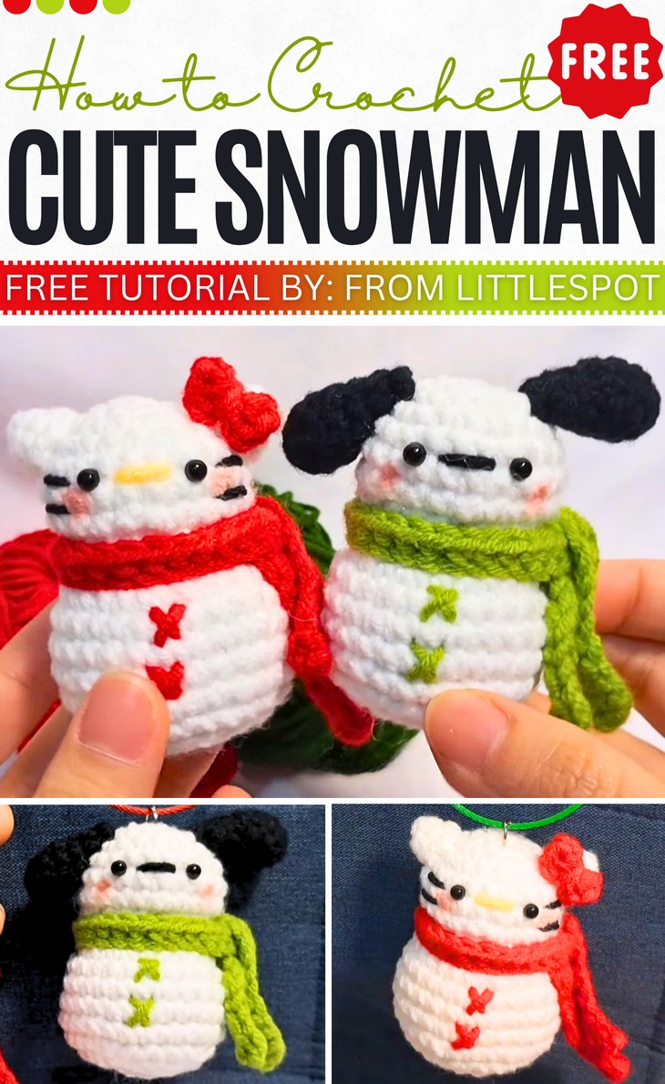 How to Crochet Cute snowman Free (1)