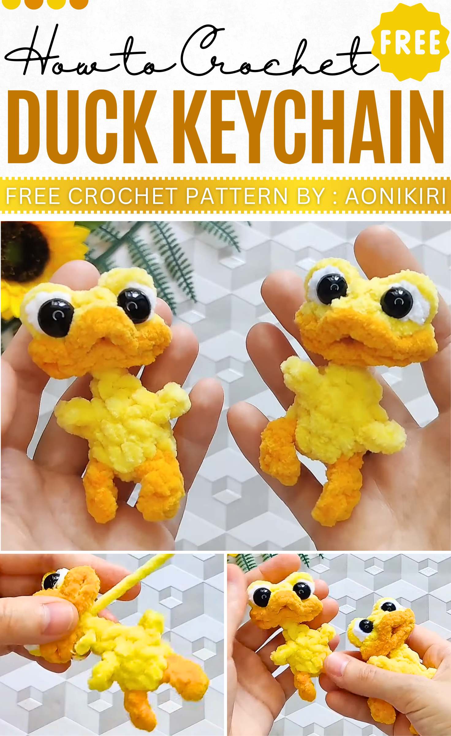 How to Crochet Duck Keychain