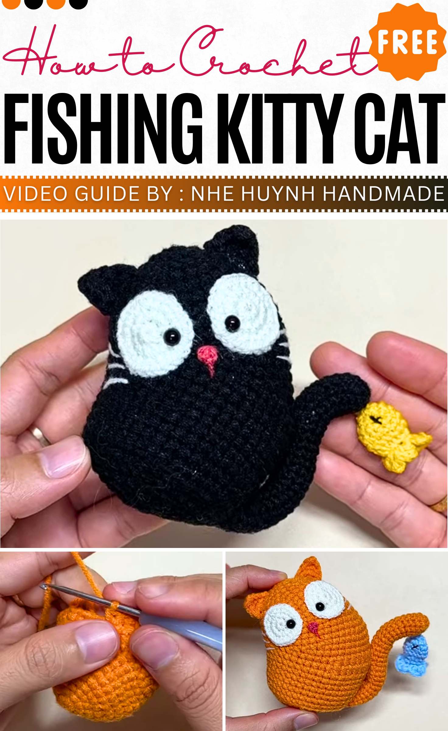 How to Crochet Fishing Kitty Cat