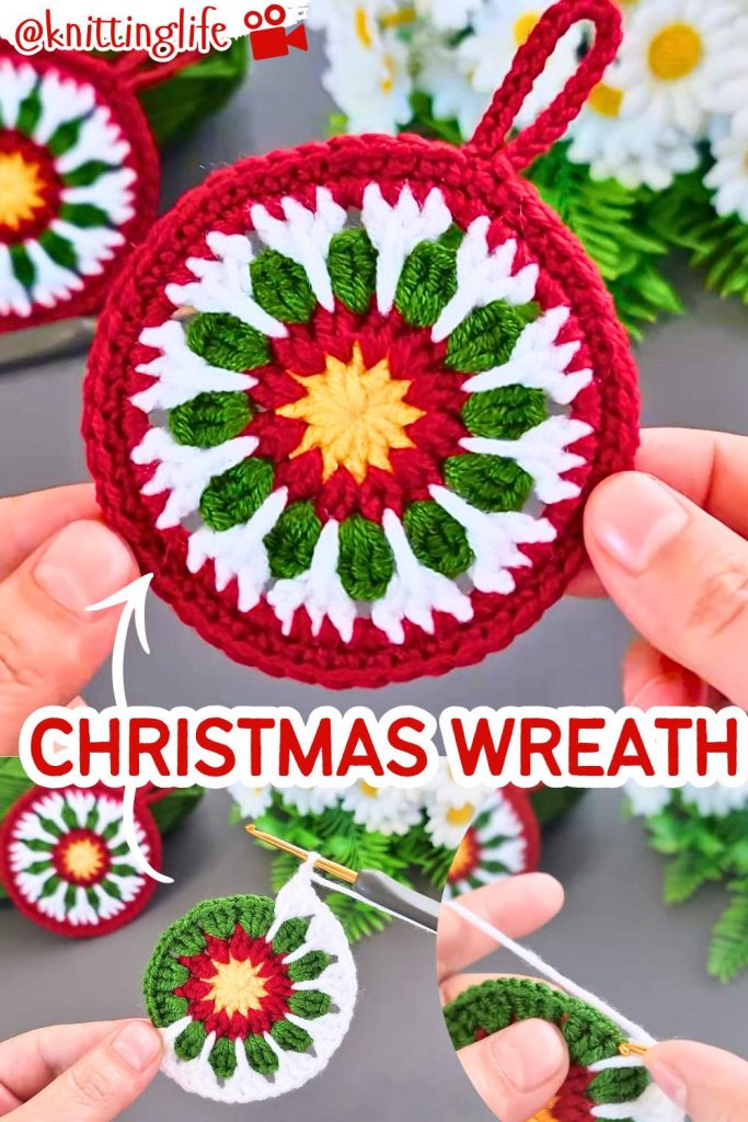 crochet christmas wreath 4