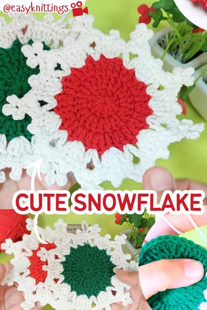 crochet snowflake coaster