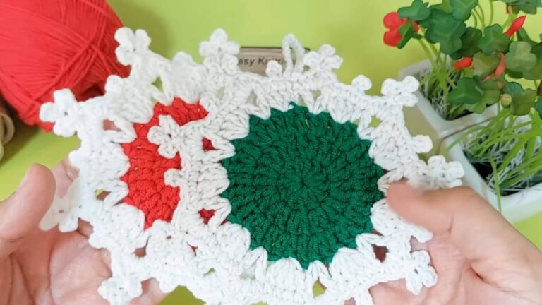 crochet snowflake coaster materials