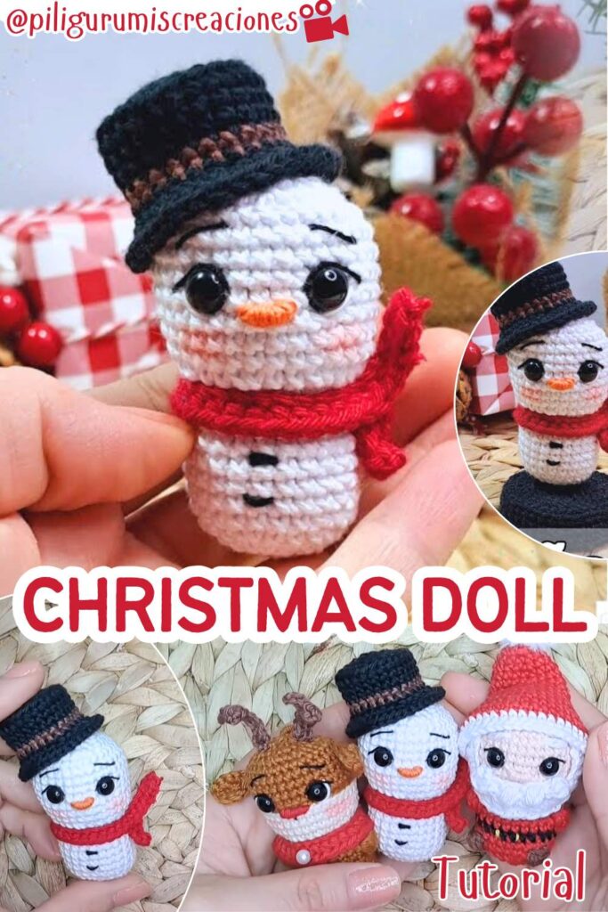crochet snowman christmas doll
