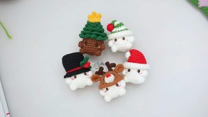 Crochet Four Cute Christmas Mushrooms (Santa, Tree & More)