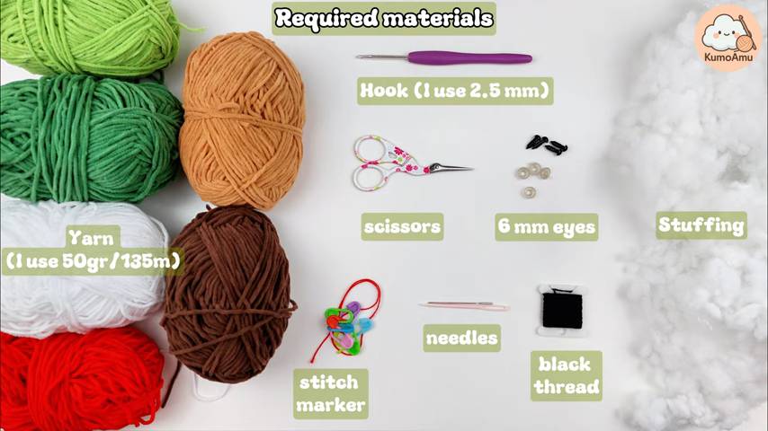 Material List for Grinch and Max Plushies