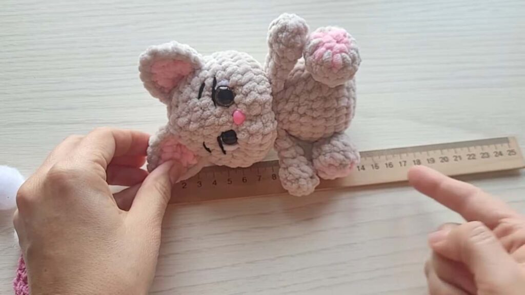 size of How to Crochet Cute Cat Plushie with Scarf