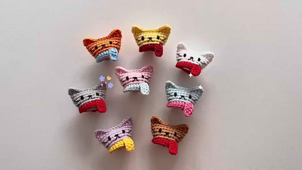 crochet cat keychain