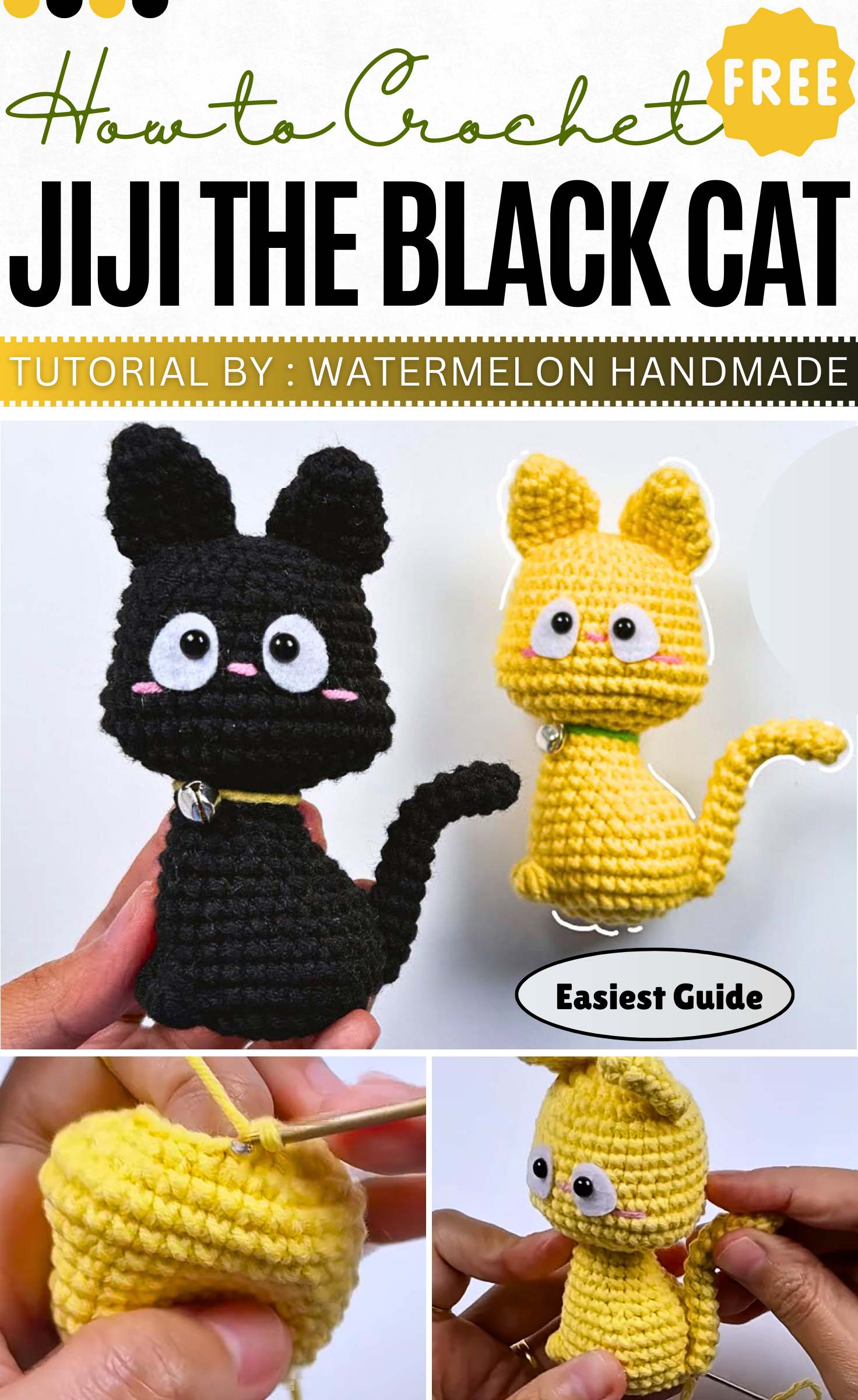 Crochet JIJI the Black Cat Amigurumi Pattern